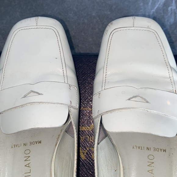 Prada white flat leather sling back sandal in size 6 - Picture 8 of 16